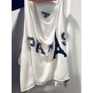 Charlotte Russe “Paris” Cropped Tank Top